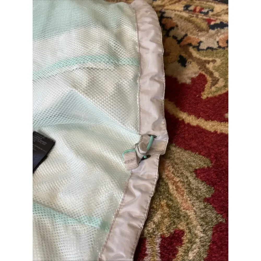 The North Face Jacket Womens S Full Zip Windbreaker Rain Coat Teal Gray Classic